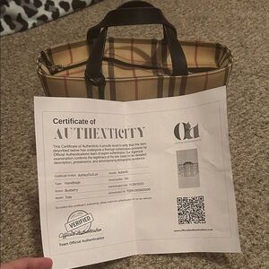 Burberry Beige and Black Checkered Handbag